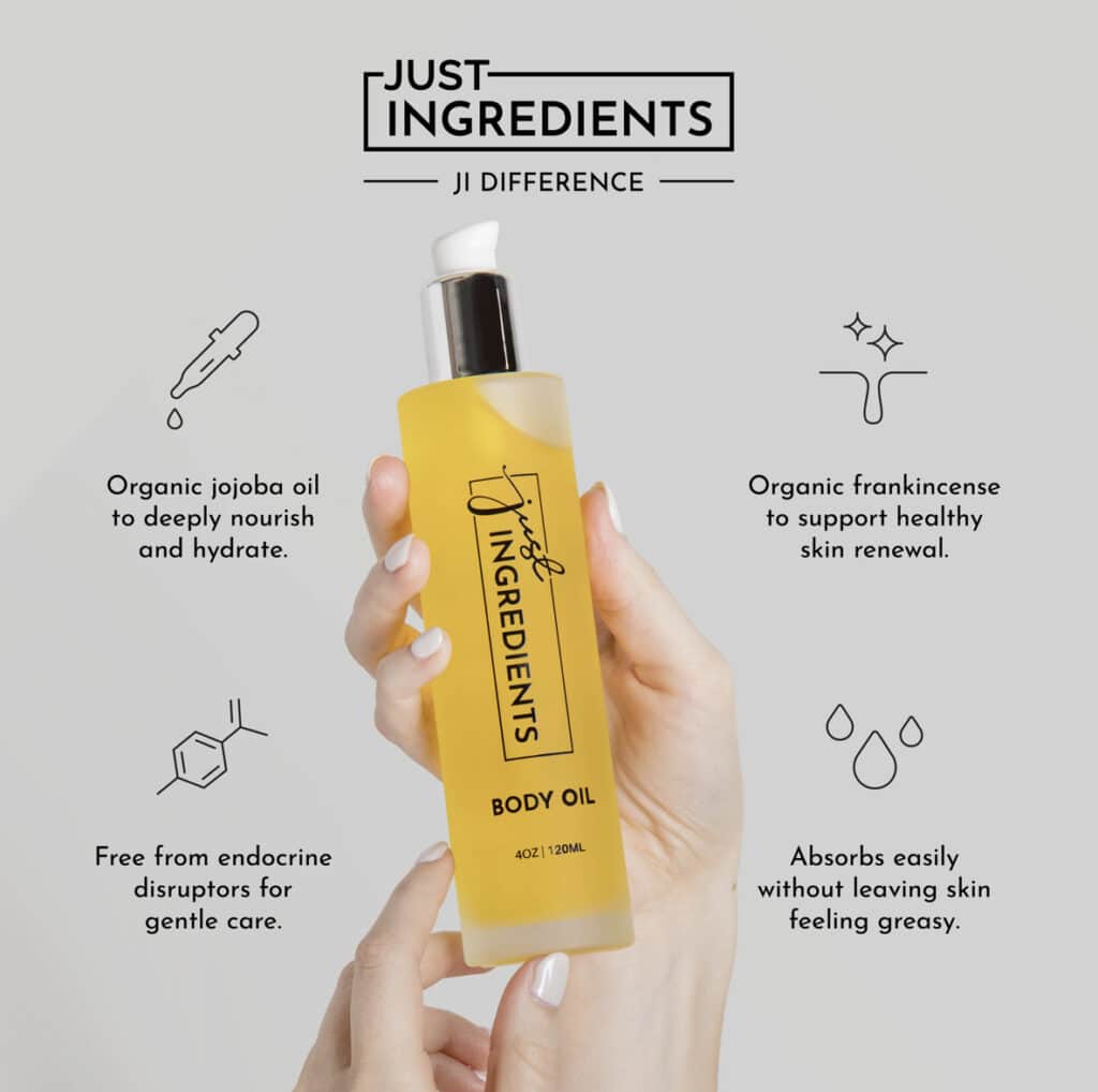 homemaker on a budget uses just ingredients body oil